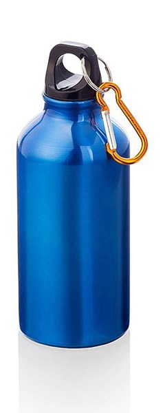 Obrázky: Hliníková fľaša 0,3 litra s karabínou, modrá
