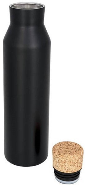 Obrázky: Čierna fľaša s korkovým uzáverom, 590 ml, Obrázok 2