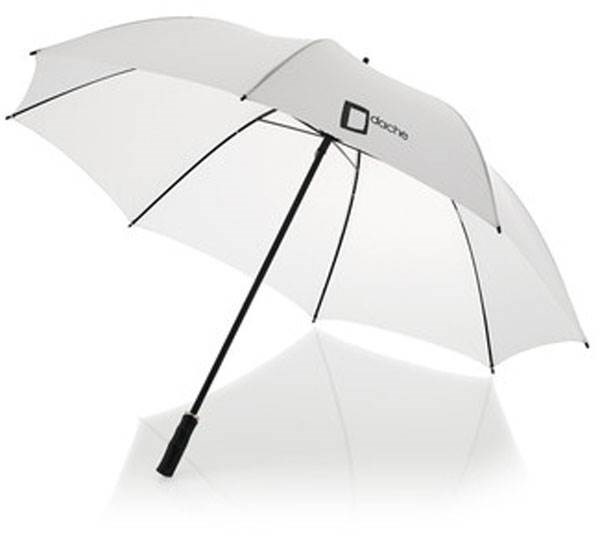 Obrázky: Biely automatický dáždnik s tvarovaným držadlom