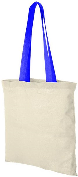 Obrázky: Bavlnená nákupná taška s modrými rukoväťami