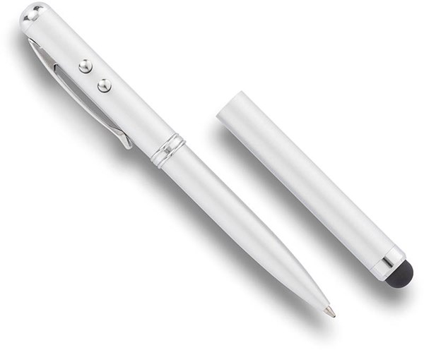 Obrázky: Strieborné mosadzné pero s laserom a stylusom 4 v1, Obrázok 3
