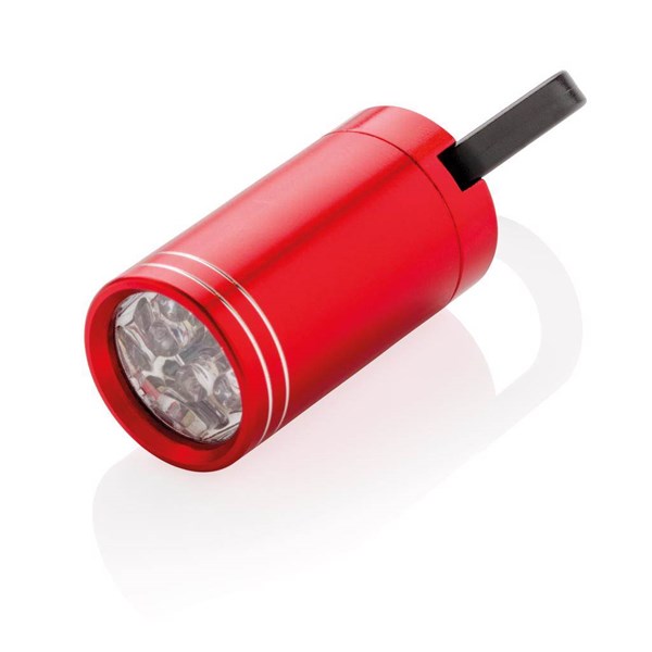 Obrázky: Červená 6 LED hliníková baterka s háčikom, Obrázok 2