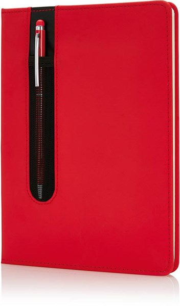 Obrázky: Červený blok A5 so stylusovým perom