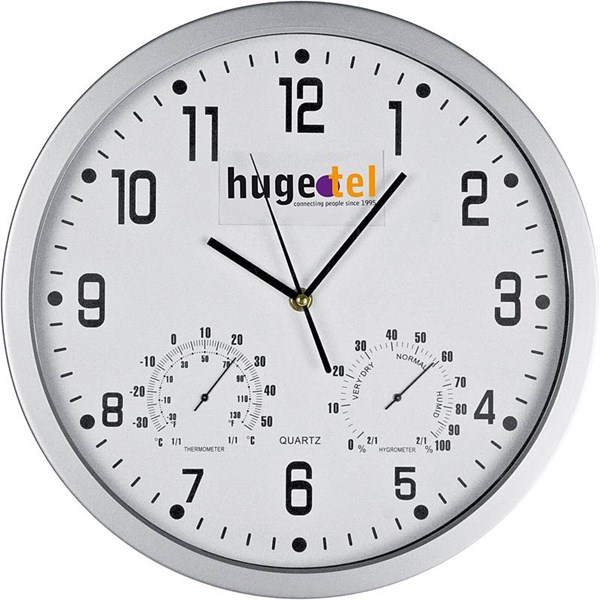 Obrázky: Biele hodiny s odnímateľnou reklamnou plochou