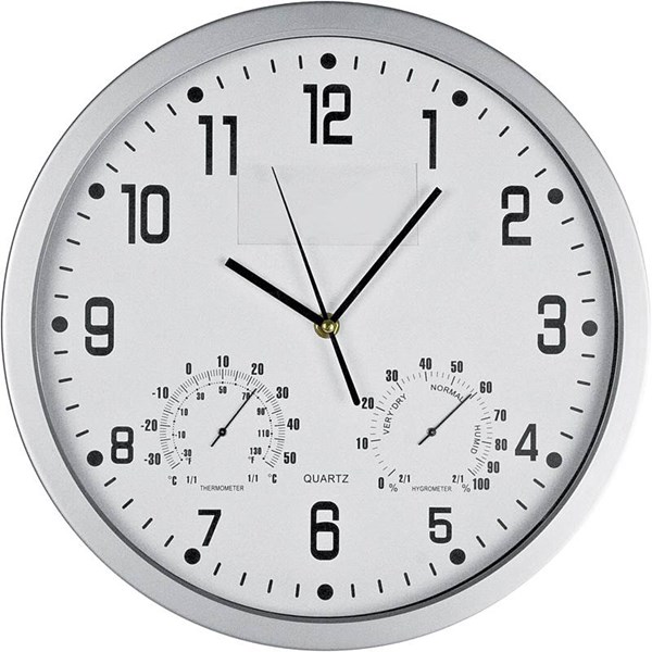 Obrázky: Biele hodiny s odnímateľnou reklamnou plochou, Obrázok 4