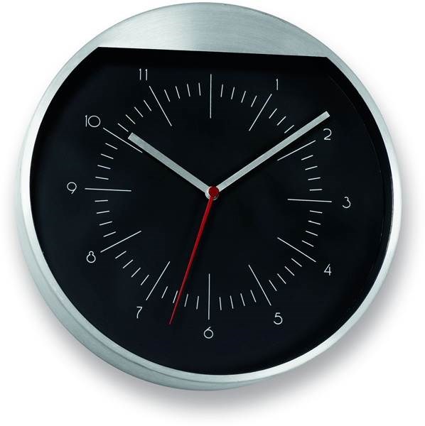 Obrázky: Nástenné hodiny s kovovým rámom, strieborná/čierna, Obrázok 4