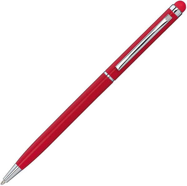 Obrázky: Červené hliníkové guličkové pero a stylus - ČN