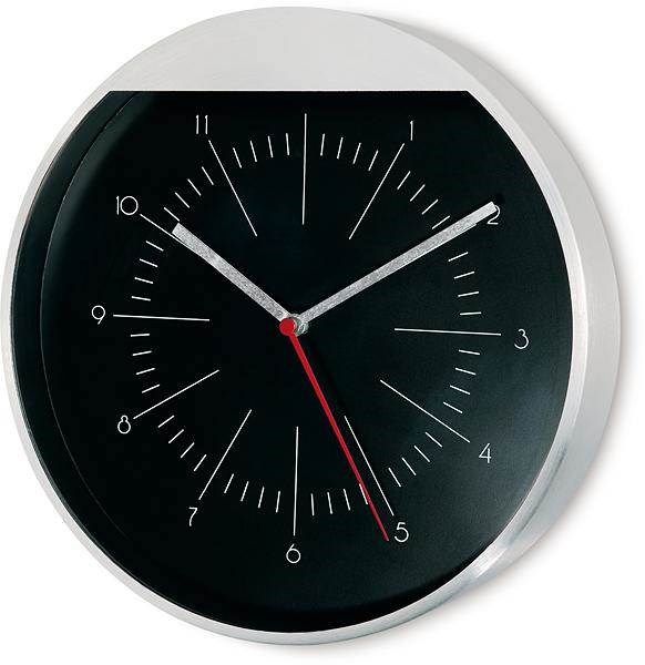 Obrázky: Nástenné hodiny s kovovým rámom, strieborná/čierna, Obrázok 2