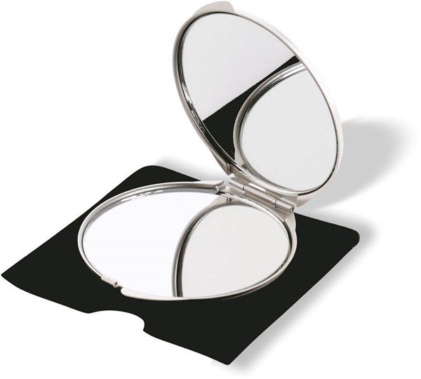 Obrázky: Hliníkové matné kozmetické zrkadielko, strieborná, Obrázok 4