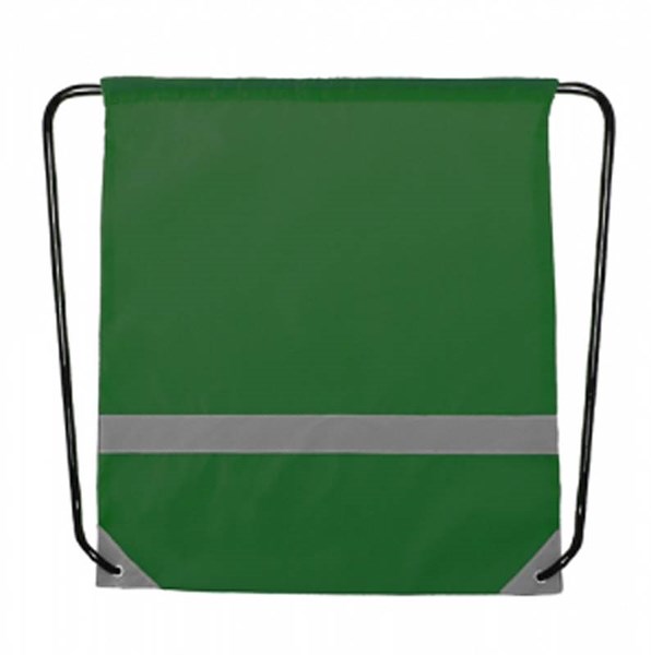 Obrázky: Zelený polyesterový ruksak s reflexnými dielmi