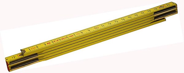 Obrázky: Žltý drevený skladací meter, 1m