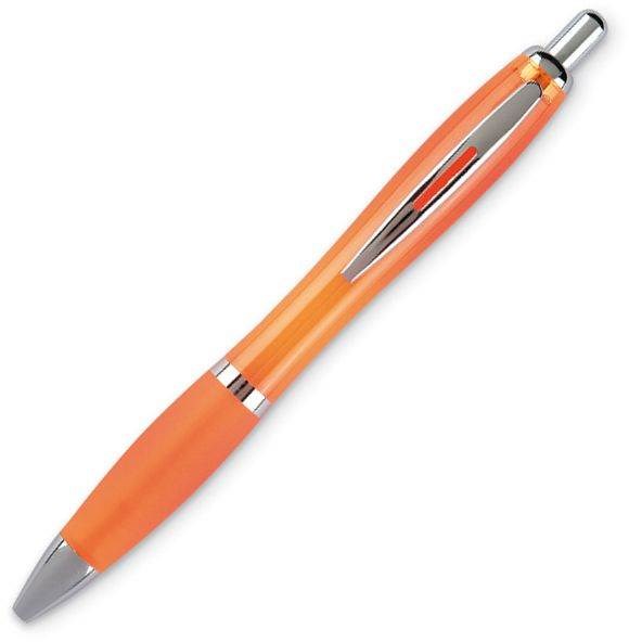 Obrázky: OKAY,guličkové pero,transparentná oranžová, Obrázok 2