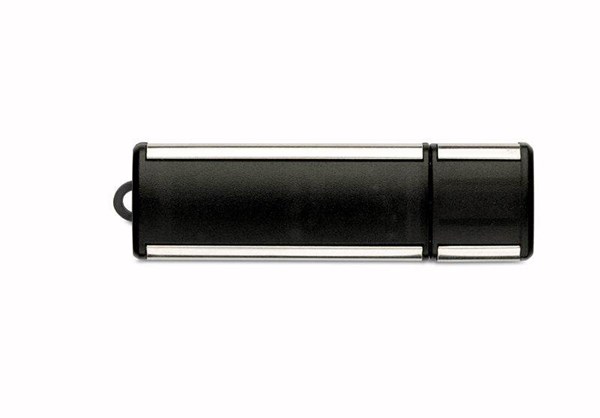 Obrázky: USB kľúč Lineaflash s uzáverom,16GB čierna-strieb., Obrázok 2