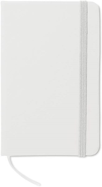 Obrázky: Biely linajkový zápisník s elastickou páskou, A6