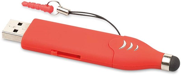 Obrázky: OTG Touch USB flash disk 4 GB so stylusom,červený, Obrázok 2