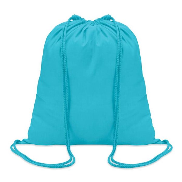 Obrázky: Tyrkysový bavlnený ruksak so sťahovacou šnúrou