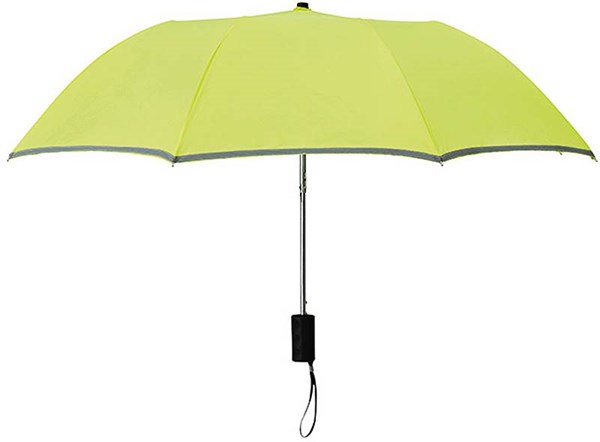 Obrázky: Dvojdielny skladací dáždnik, reflex.pásik,n.zelený, Obrázok 2