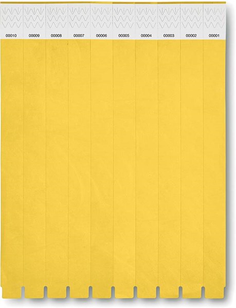 Obrázky: Žltý identifikačný náramok z tyveku - 10 ks, Obrázok 2