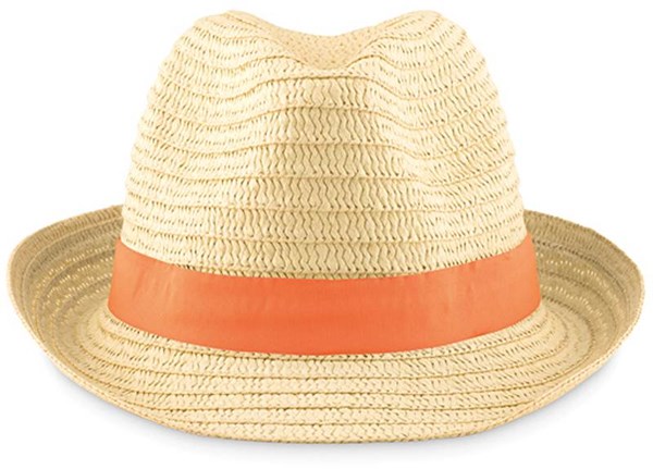 Obrázky: Slamený klobúk s oranžovou stuhou