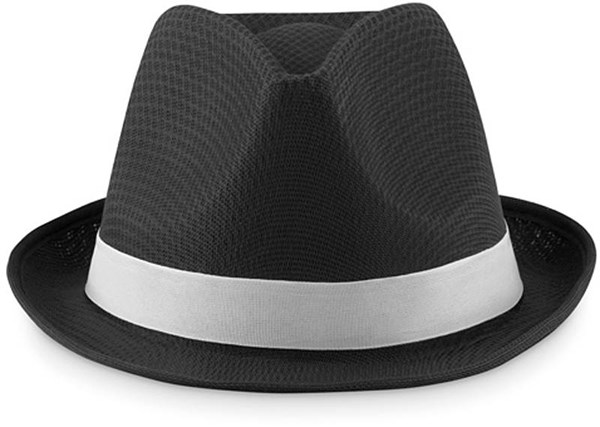 Obrázky: Čierny polyesterový klobúk s bielou stuhou, Obrázok 2