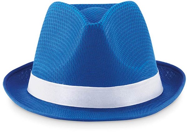 Obrázky: Modrý polyesterový klobúk s bielou stuhou, Obrázok 2