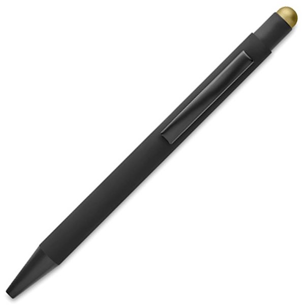 Obrázky: Čierne hliníkové pero so zlatým stylusom