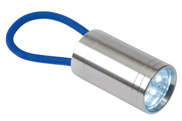 Obrázky: Hliníková 6 LED baterka, modrý silikónový pásik, Obrázok 2
