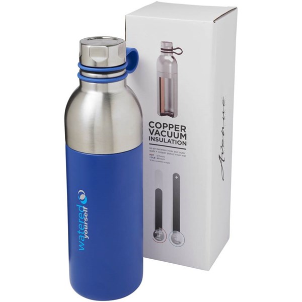 Obrázky: Modrá medená fľaša s vákuovou izoláciou, 590 ml, Obrázok 5