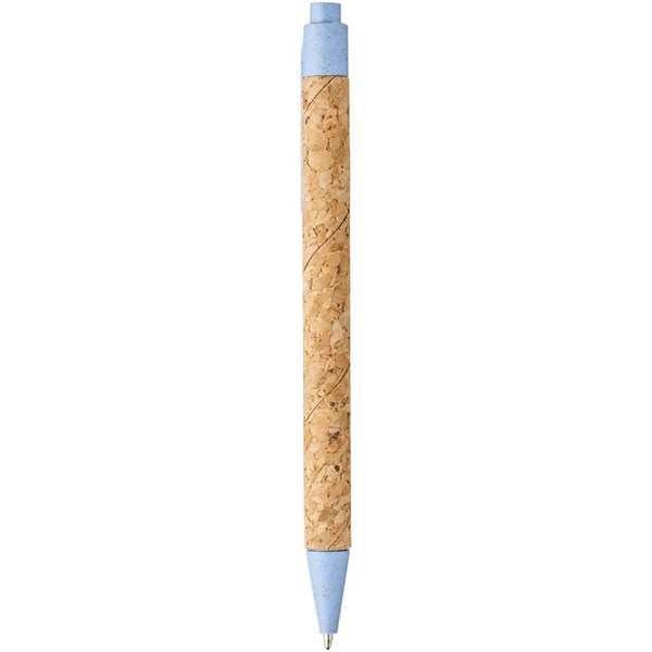 Obrázky: Guličkové pero z korku a pšeničnej slamy, modré, Obrázok 2