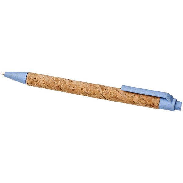 Obrázky: Guličkové pero z korku a pšeničnej slamy, modré, Obrázok 3