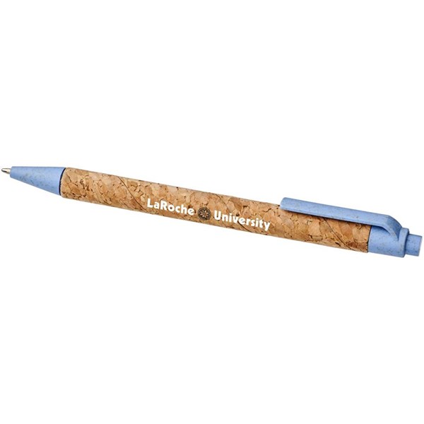 Obrázky: Guličkové pero z korku a pšeničnej slamy, modré, Obrázok 4