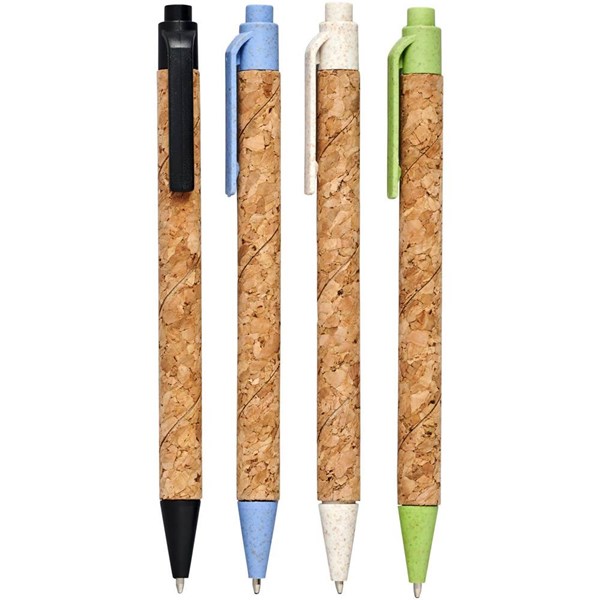 Obrázky: Guličkové pero z korku a pšeničnej slamy, modré, Obrázok 5