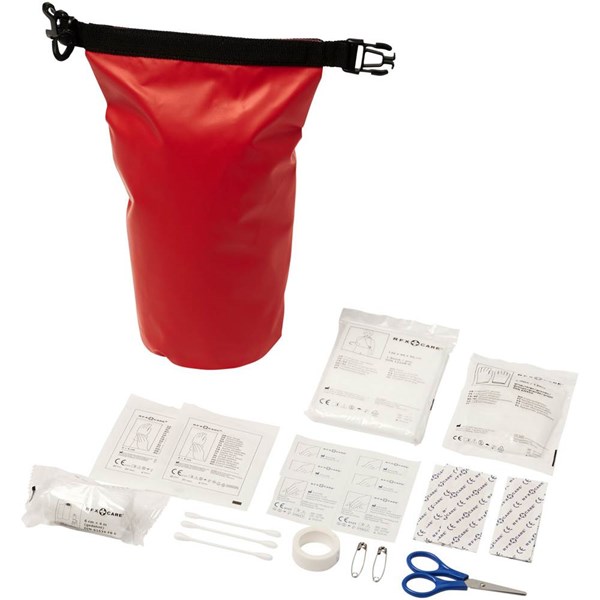 Obrázky: 30dielna vodoodolná taška prvej pomoci, červená