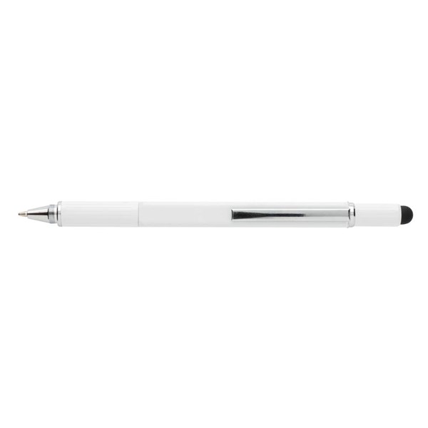 Obrázky: Biele multifunkčné guličkové pero z hliníka 5 v 1, Obrázok 5