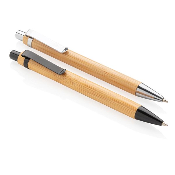 Obrázky: Bambusové pero s kovovým klipom, čierna, Obrázok 5