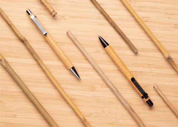Obrázky: Bambusové pero s kovovým klipom, čierna, Obrázok 6