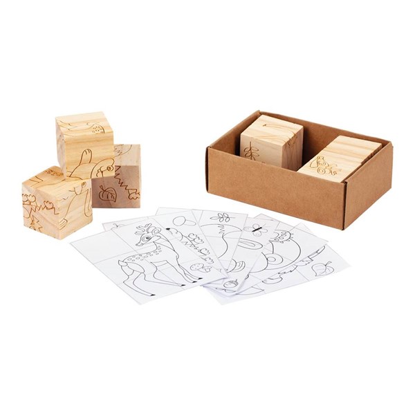 Obrázky: Drevené kocky, skladačka 6ks v papierové krabičke, Obrázok 3