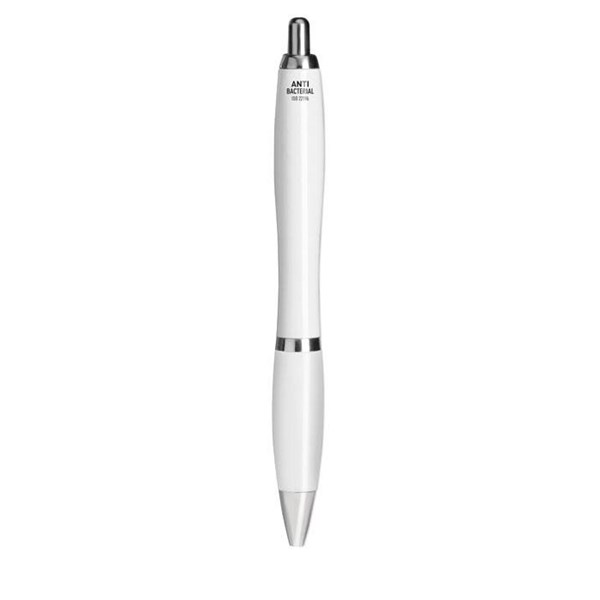 Obrázky: Biele guličkové pero s antibakteriálnym telom s nano striebrom, Obrázok 2