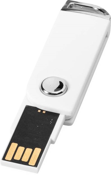 Obrázky: Biely otočný USB flash disk, úchyt na kľúče, 2GB, Obrázok 3