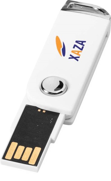 Obrázky: Biely otočný USB flash disk, úchyt na kľúče, 2GB, Obrázok 8