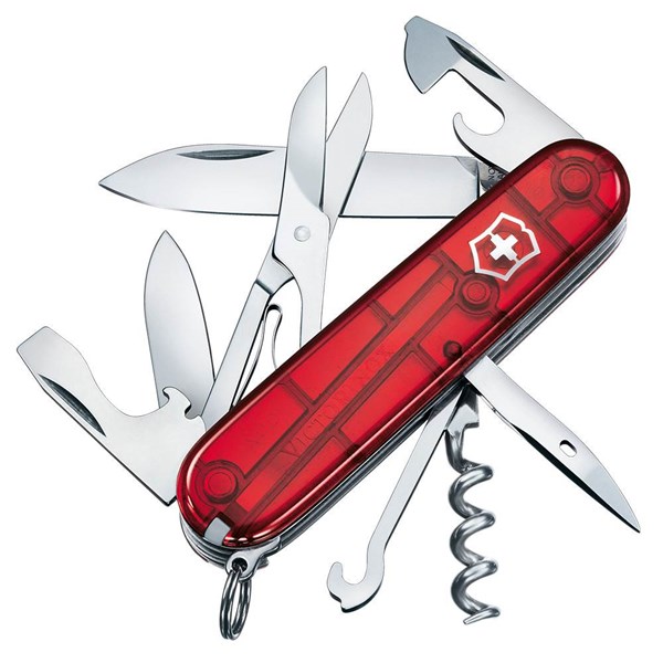 Obrázky: Vreckový nôž VICTORINOX CLIMBER transparentný červený