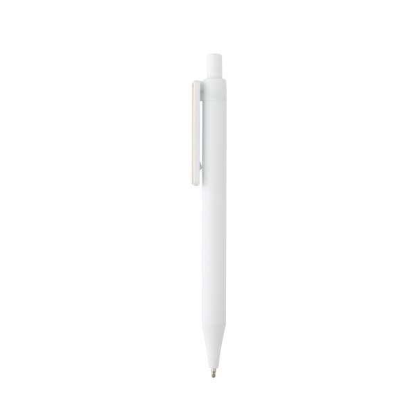 Obrázky: Biele pero z recykl. plastu GRS RABS, bambus. klip, Obrázok 3