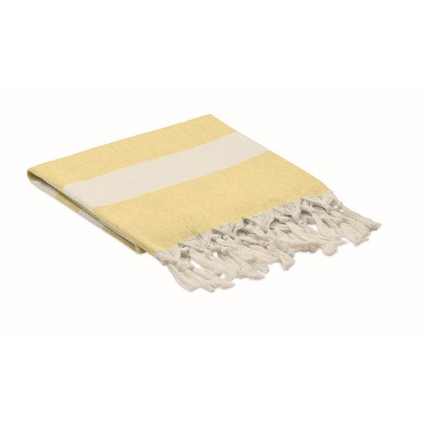 Obrázky: Žltá deka alebo uterák z recyk. tkaniny 140 g, Obrázok 2