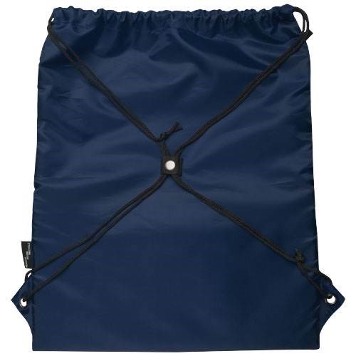 Obrázky: Recyklovaný tm.modrý skladací ruksak,predné vrecko, Obrázok 6