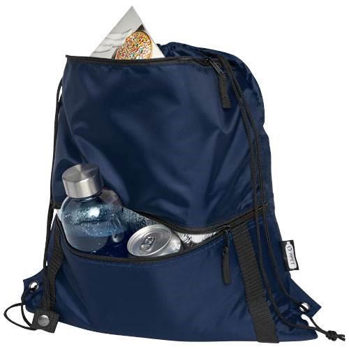 Obrázky: Recyklovaný tm.modrý skladací ruksak,predné vrecko, Obrázok 7