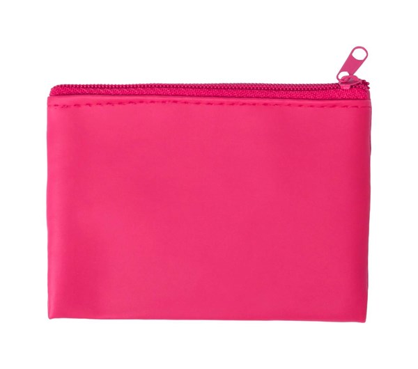 Obrázky: Ružová  peňaženka z PU, zips a krúžok na kľúče