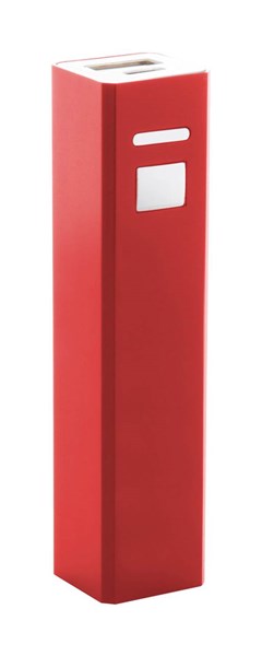 Obrázky: Červená hliníková USB power banka 2200 mAh