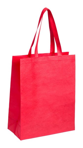 Obrázky: Červená nákupná taška z net. textílie, dlhé uši