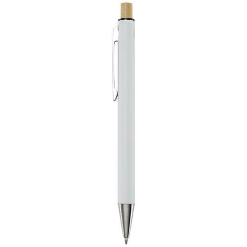 Obrázky: Biele guličkové pero, recykl. hliník, modrá náplň, Obrázok 5