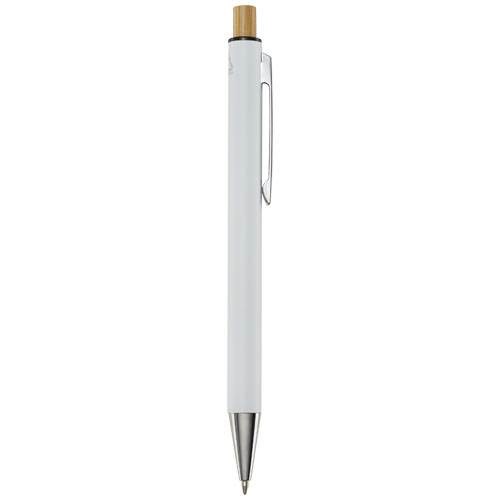 Obrázky: Biele guličkové pero, recykl. hliník, modrá náplň, Obrázok 7